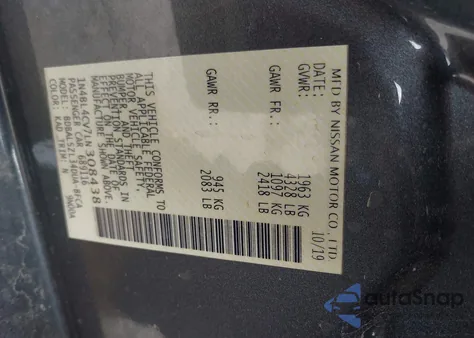 2020 Nissan Altima Sr z USA, uszkodzony, nr VIN 1N4BL4CV7LN308438